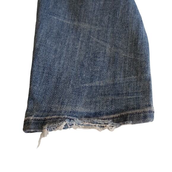 Mother Womens The Looker Graffiti Girl Distressed Blue Jeans 31 Comfort Stretch - Picture 7 of 16